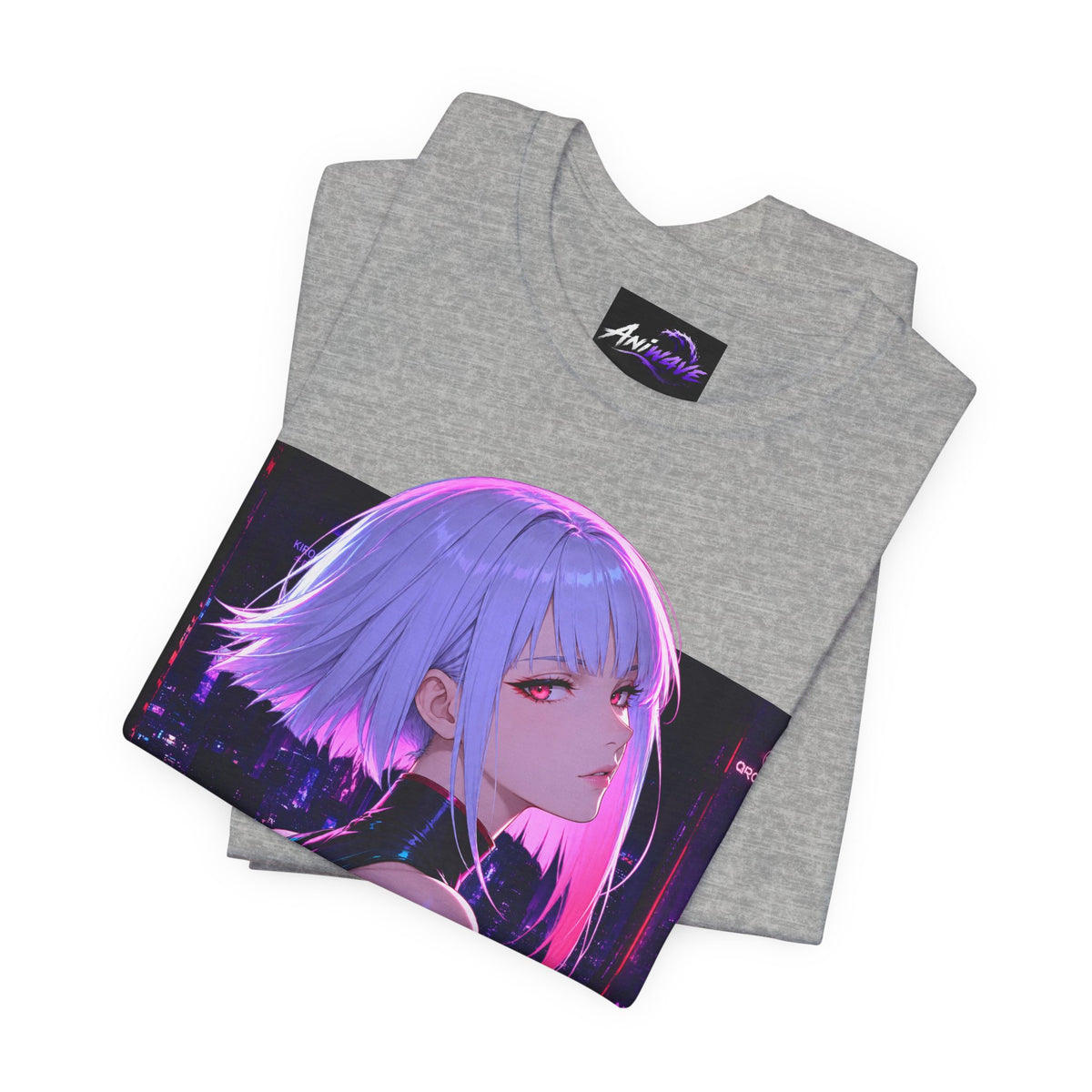 Anime Cyberpunk Girl T-Shirt — Neon Futuristic Art Tee
