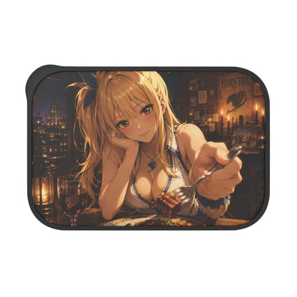 Lucy Heartfilia Fairy tail Anime Girl Bento Box with Utensils — PLA Lunchbox with Band