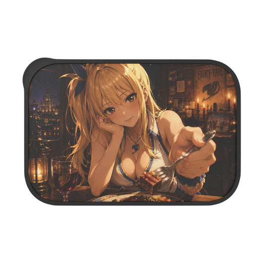 Lucy Heartfilia Fairy tail Anime Girl Bento Box with Utensils — PLA Lunchbox with Band