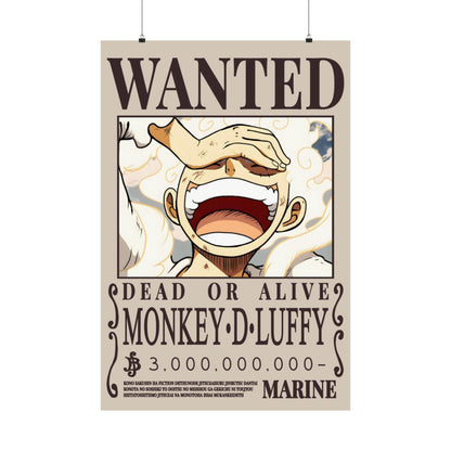 Wanted Poster Poster — "WANTED: Monkey D. Luffy" Matte Vertical Anime Wall Art