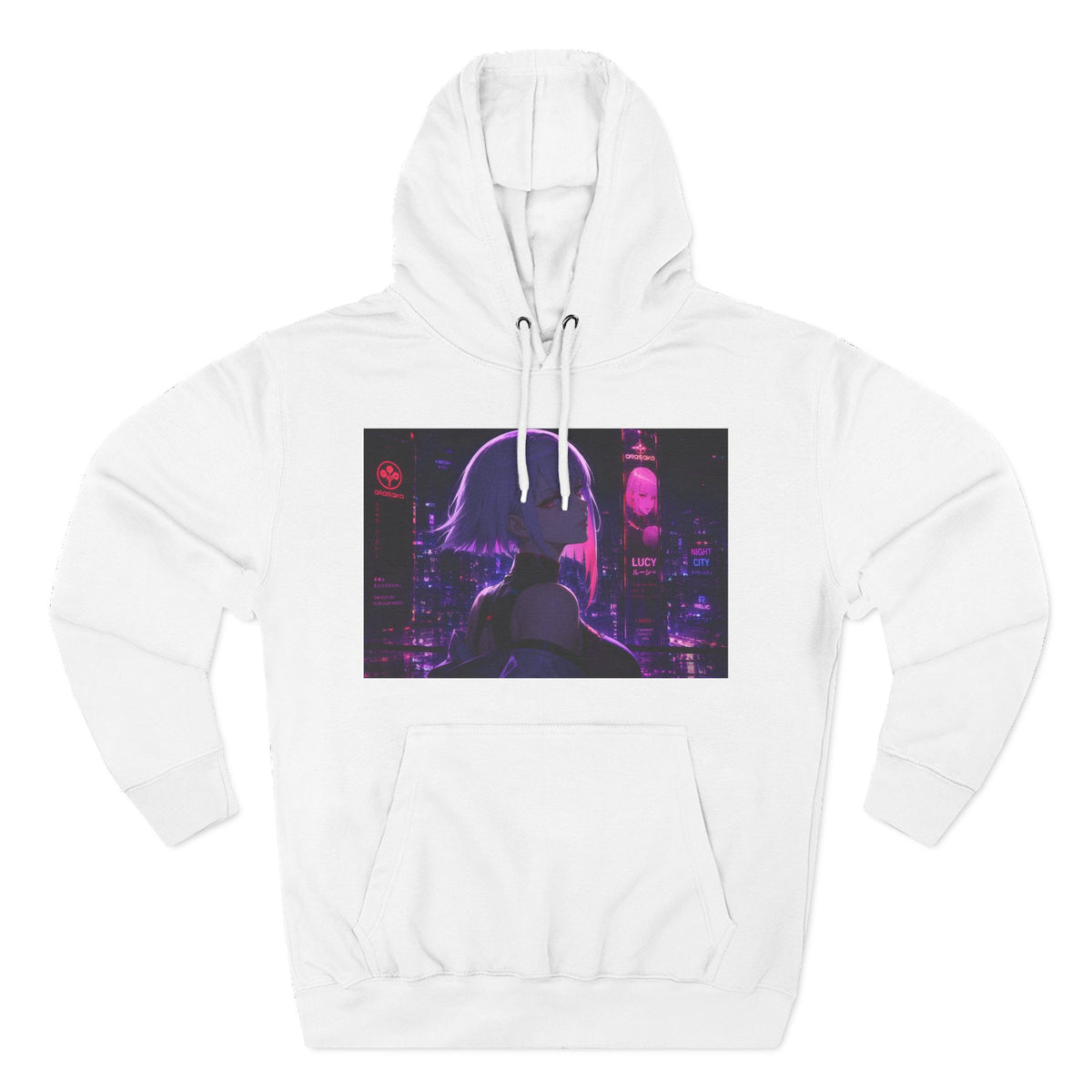 Anime Cyberpunk Hoodie — Neon Girl Fleece Pullover