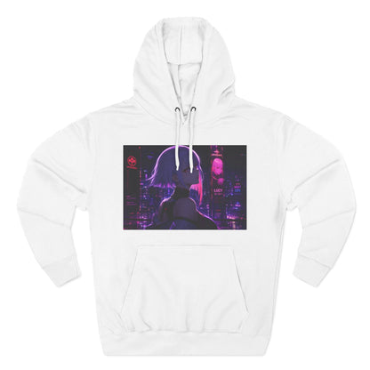 Anime Cyberpunk Hoodie — Neon Girl Fleece Pullover