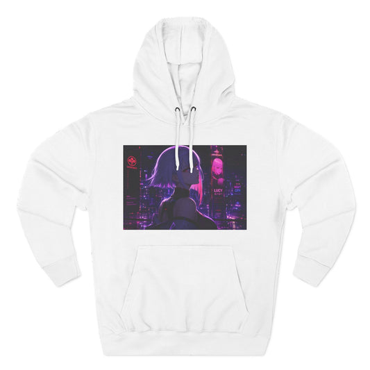 Anime Cyberpunk Hoodie — Neon Girl Fleece Pullover