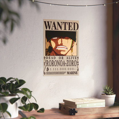 Wanted Poster Poster — Roronoa Zoro "Dead or Alive" Matte Vertical Print