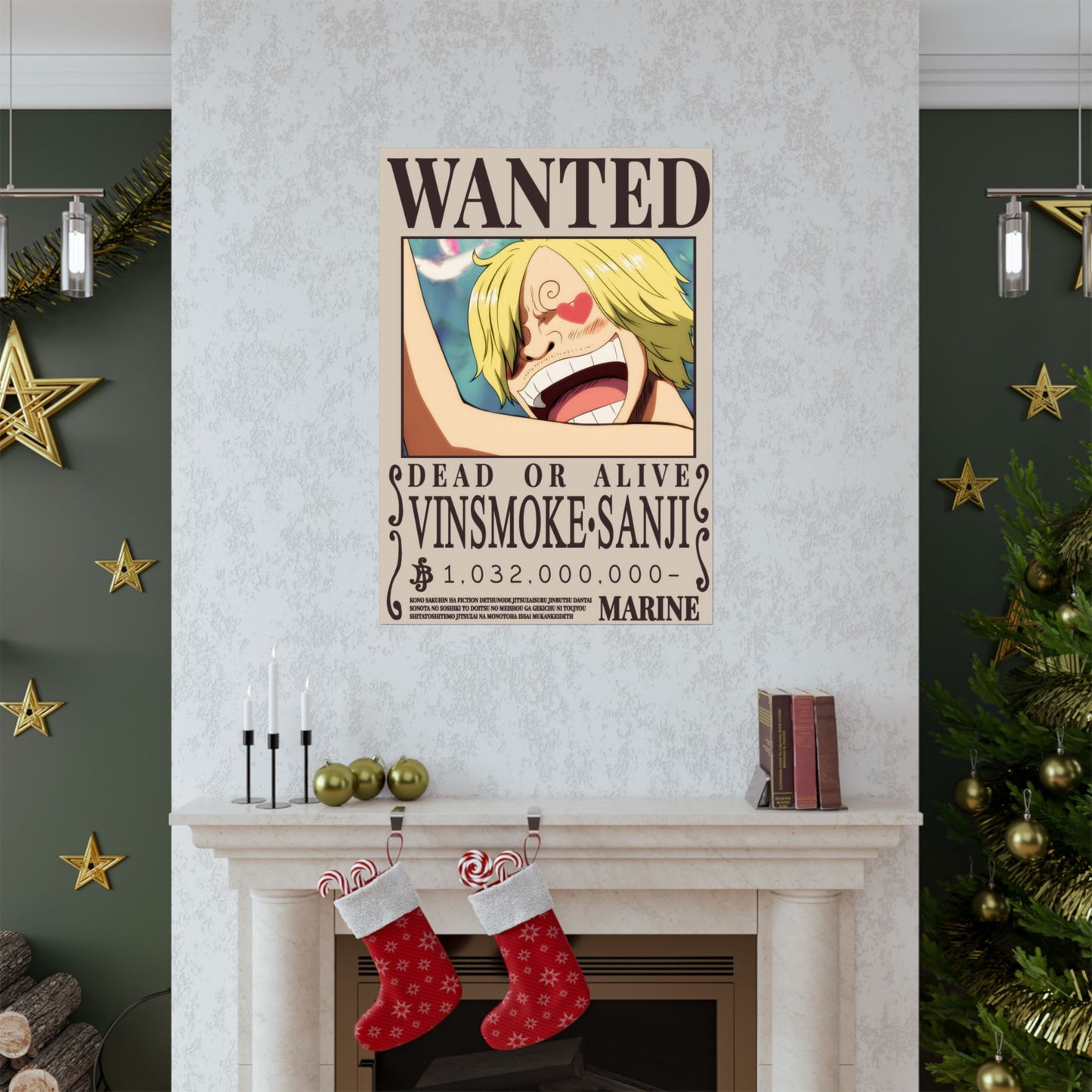 Wanted Poster Matte Vertical Poster — Vinsmoke Sanji "Dead or Alive" Anime Wall Art