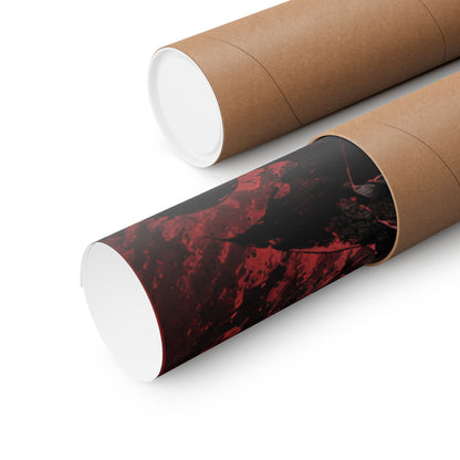 Demon Slayer Matte Vertical Poster — Dark Red Tanjiro Six-Eyes Anime Art