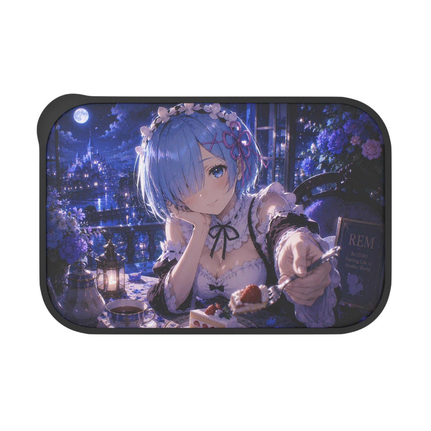 Rem Re:Zero Anime Rem Maid Night Bento Box with Utensils