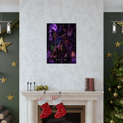 Dark Anime Demon Poster — Matte Vertical Wall Art (Japanese Gothic Fantasy)