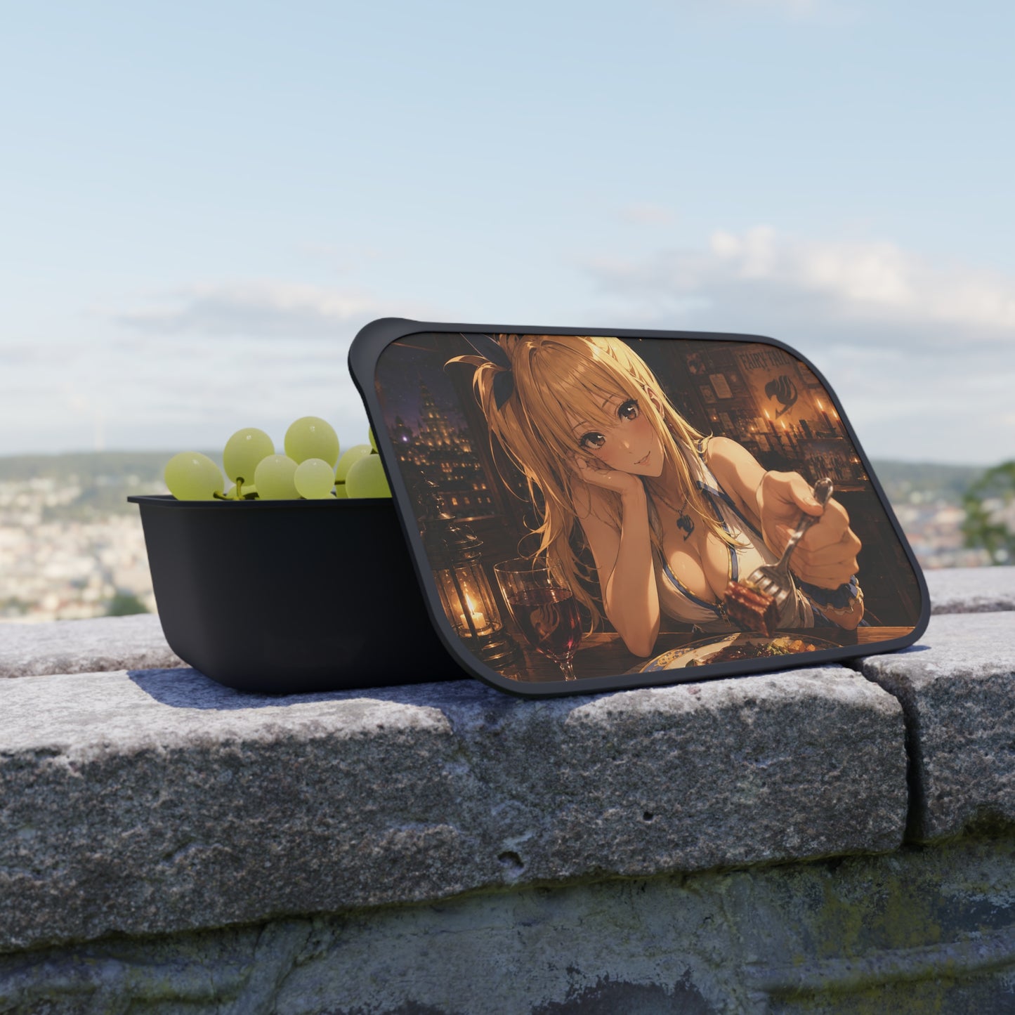 Lucy Heartfilia Fairy tail Anime Girl Bento Box with Utensils — PLA Lunchbox with Band