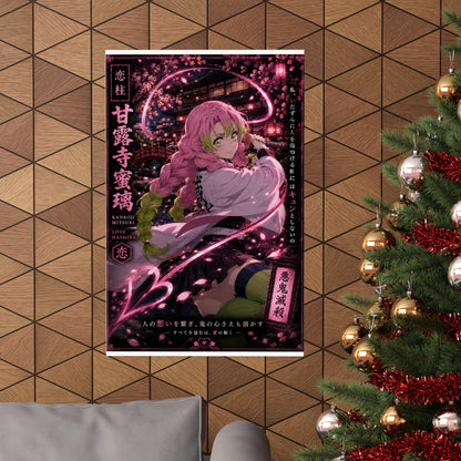 Demon Slayer Mitsuri Kanroji Matte Vertical Poster — Pink Sakura Anime Wall Art