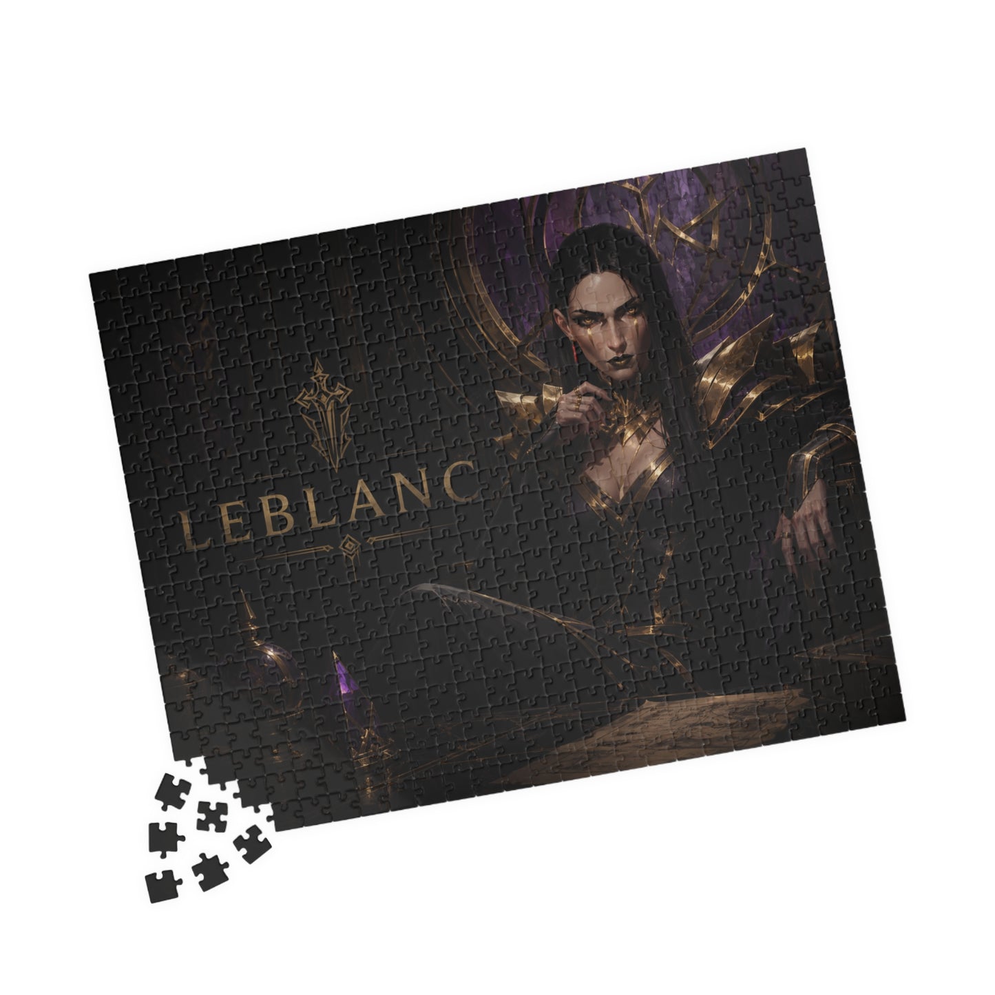Leblanc Arcane Dark Sorceress Puzzle — Fantasy Portrait Jigsaw (110/252/520/1014 pcs)