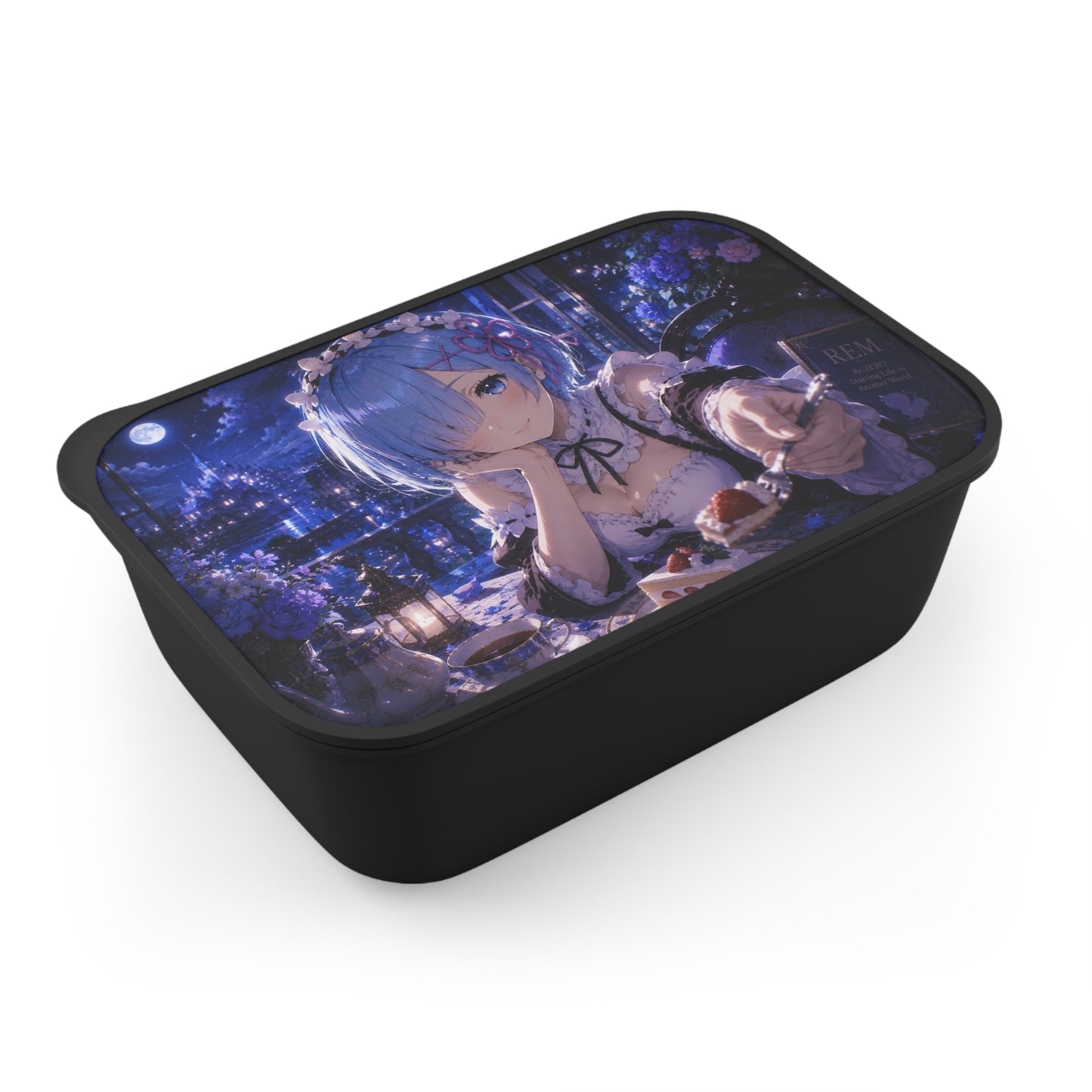 Rem Re:Zero Anime Rem Maid Night Bento Box with Utensils