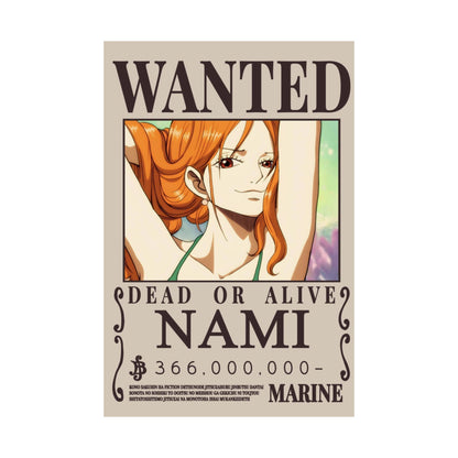 Wanted Poster Poster — "WANTED: NAMI" Anime Vertical Matte Print
