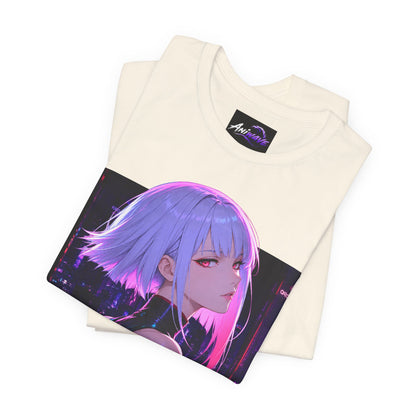 Anime Cyberpunk Girl T-Shirt — Neon Futuristic Art Tee