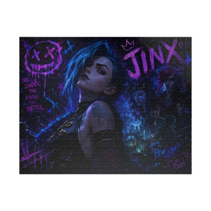 Neon Jinx Nightscape Puzzle — Dark Cyberpunk Portrait Jigsaw (110–1014 pcs)