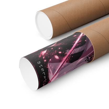 Demon Slayer Mitsuri Kanroji Matte Vertical Poster — Pink Sakura Anime Wall Art