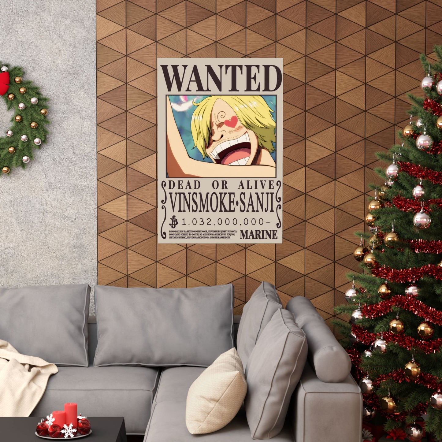 Wanted Poster Matte Vertical Poster — Vinsmoke Sanji "Dead or Alive" Anime Wall Art