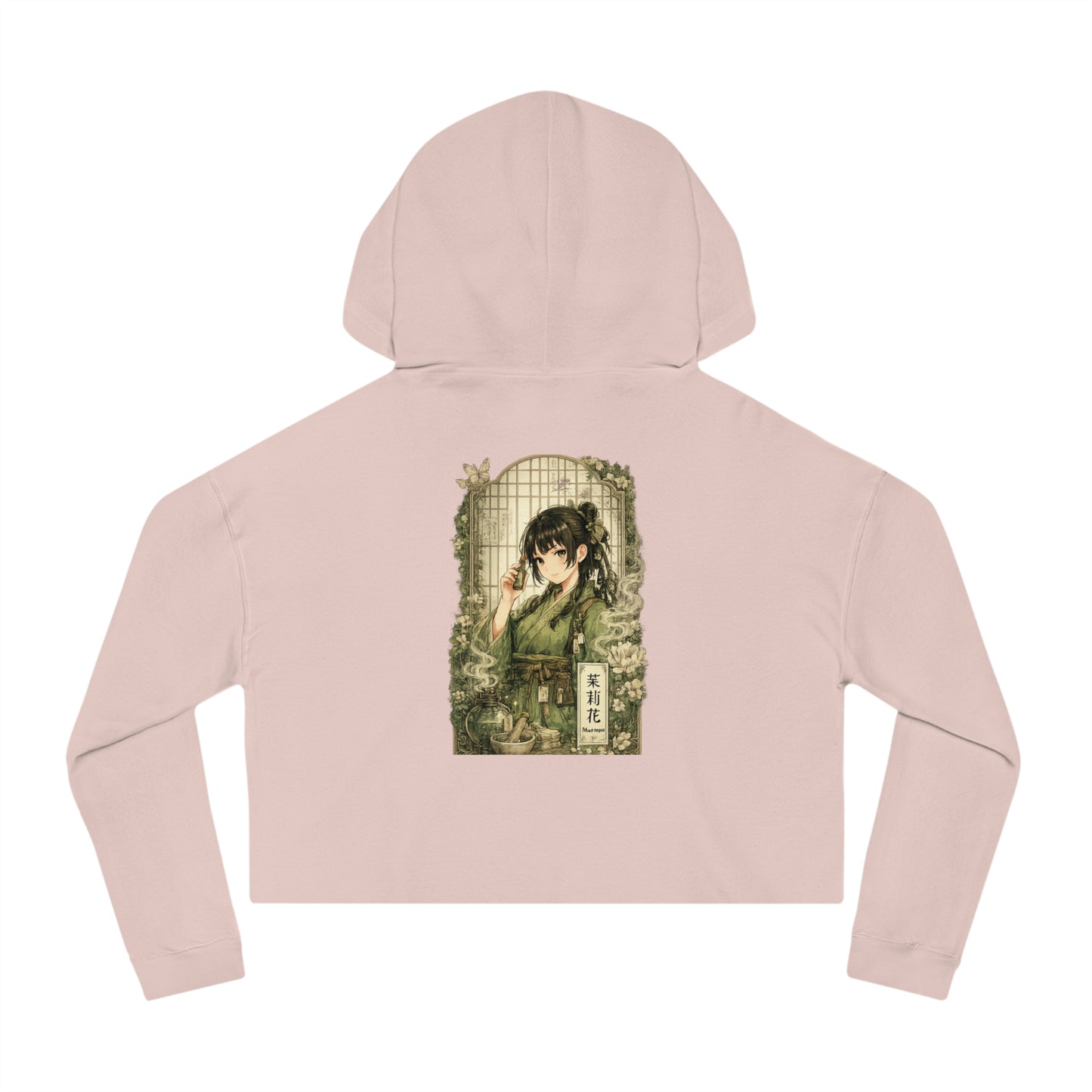 Cropped Hoodie — The Apothecary Diaries Floral Anime Graphic