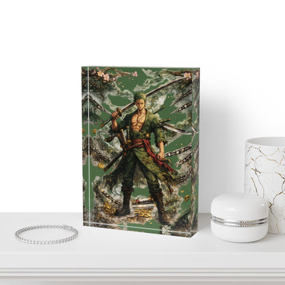 Zoro One Piece Anime Photo Block – Decorative Acrylic Display