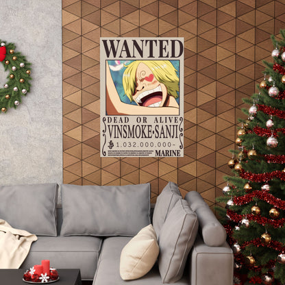 Wanted Poster Matte Vertical Poster — Vinsmoke Sanji "Dead or Alive" Anime Wall Art