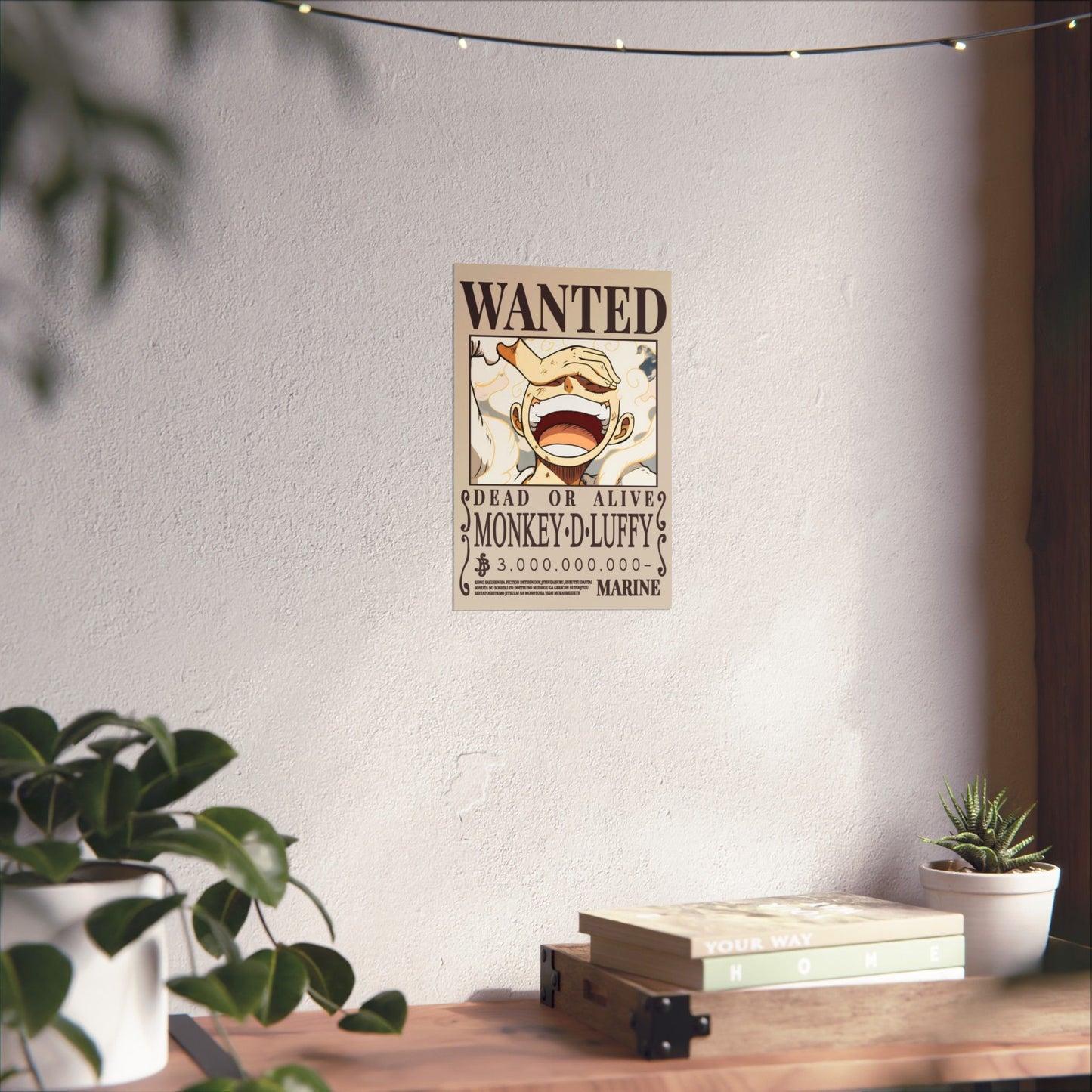 Wanted Poster Poster — "WANTED: Monkey D. Luffy" Matte Vertical Anime Wall Art