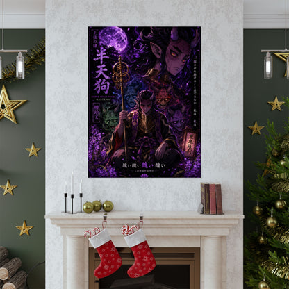 Dark Anime Demon Poster — Matte Vertical Wall Art (Japanese Gothic Fantasy)