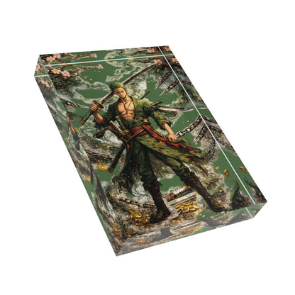 Zoro One Piece Anime Photo Block – Decorative Acrylic Display