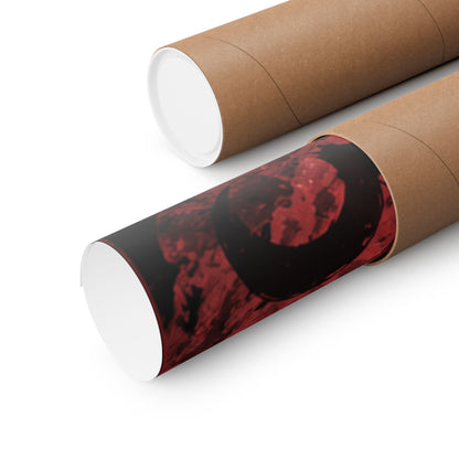 Demon Slayer Matte Vertical Poster — Dark Red Tanjiro Six-Eyes Anime Art