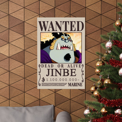 Wanted Poster Matte Vertical Poster — "JINBE" Dead or Alive Anime Wall Art