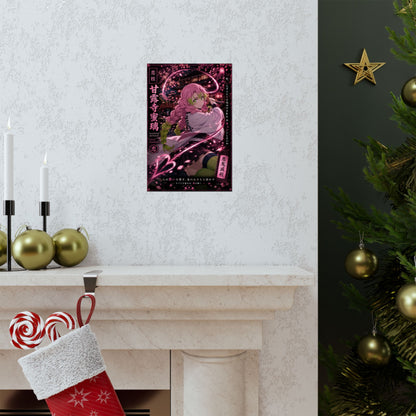 Demon Slayer Mitsuri Kanroji Matte Vertical Poster — Pink Sakura Anime Wall Art