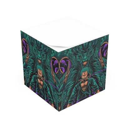 Samurai Dragon Note Cube – Anime Warrior Sticky Note Block