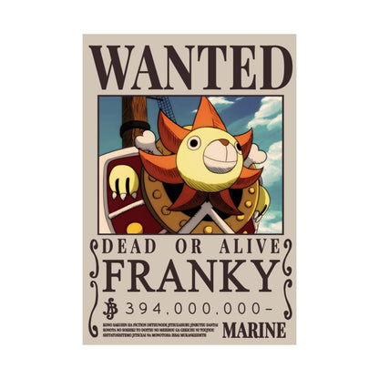 Wanted Poster Matte Vertical Poster — "Franky" Dead or Alive Vintage Anime Print