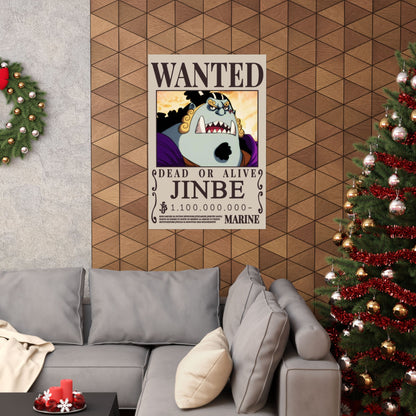 Wanted Poster Matte Vertical Poster — "JINBE" Dead or Alive Anime Wall Art
