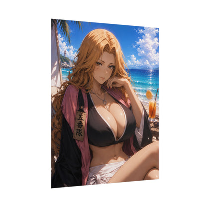 Matsumoto Bleach Anime Beach Poster — Summer Bikini Woman Rolled Art Print