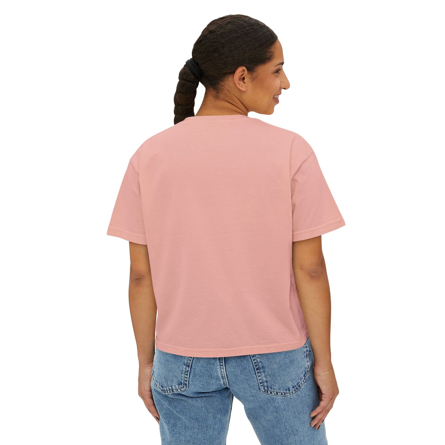 Anime Elf Portrait Boxy Tee — White Women’s Cropped Graphic Shirt