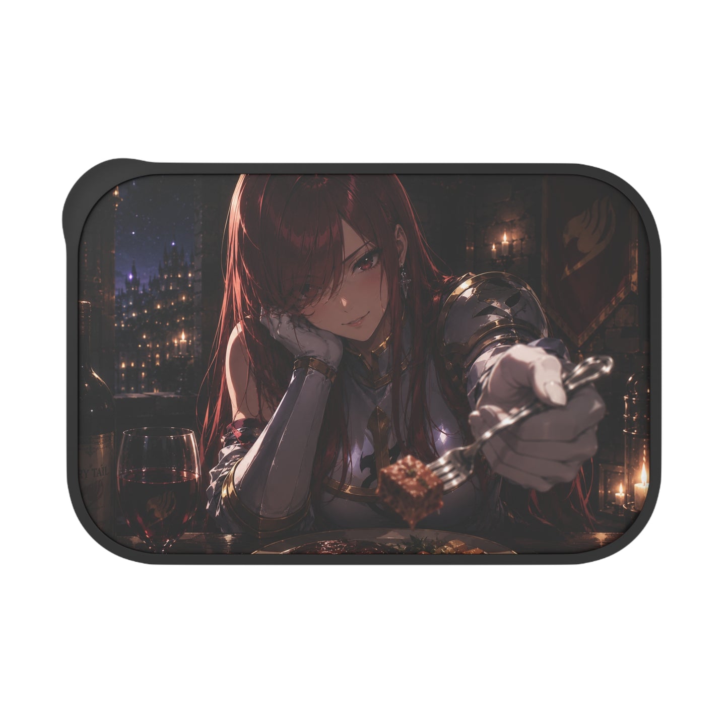 Erza Fairy Tail Anime Character Bento Box — Genshin-Style Red-Haired Girl Design