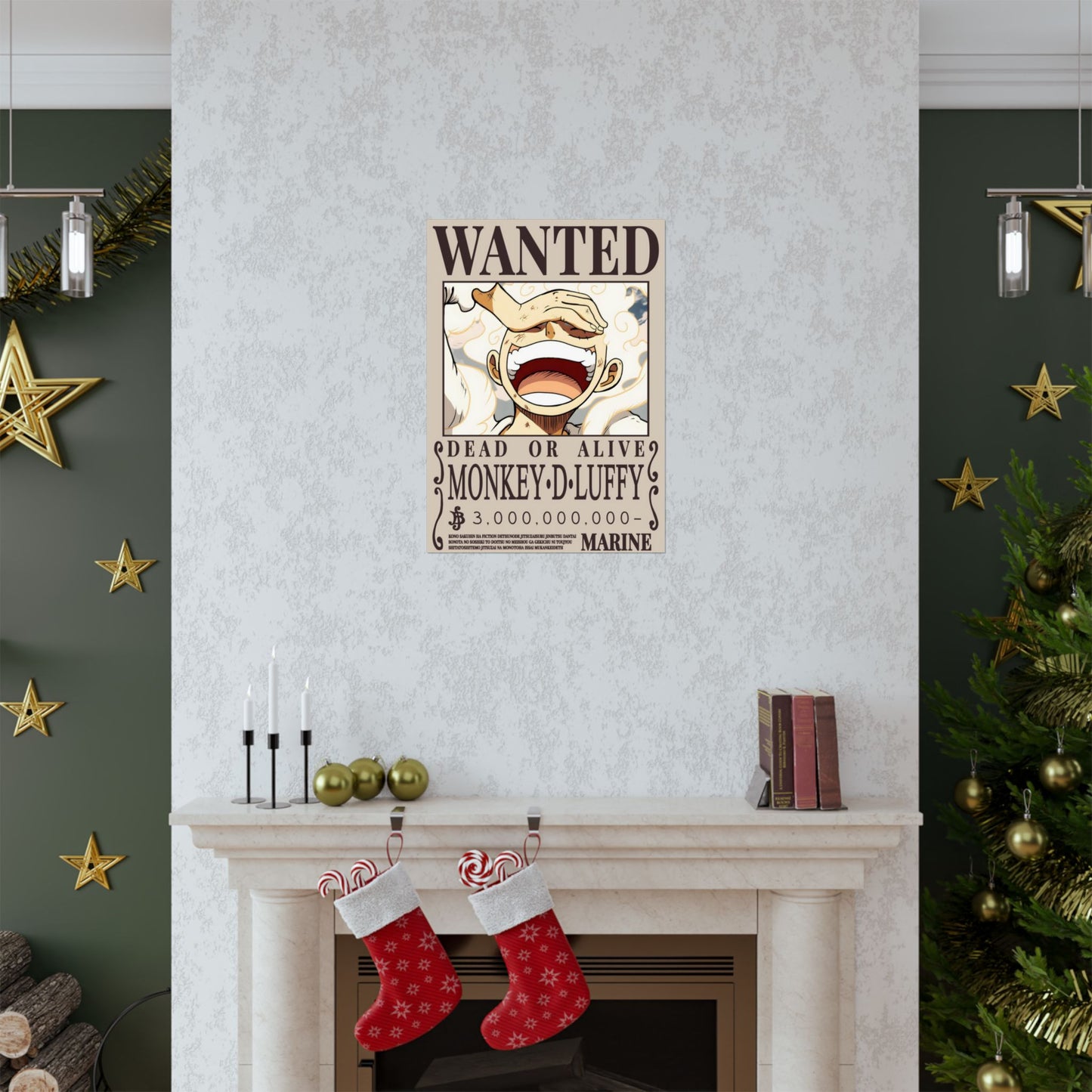Wanted Poster Poster — "WANTED: Monkey D. Luffy" Matte Vertical Anime Wall Art