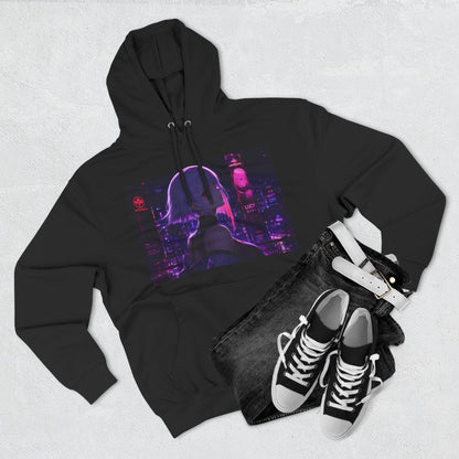 Anime Cyberpunk Hoodie — Neon Girl Fleece Pullover