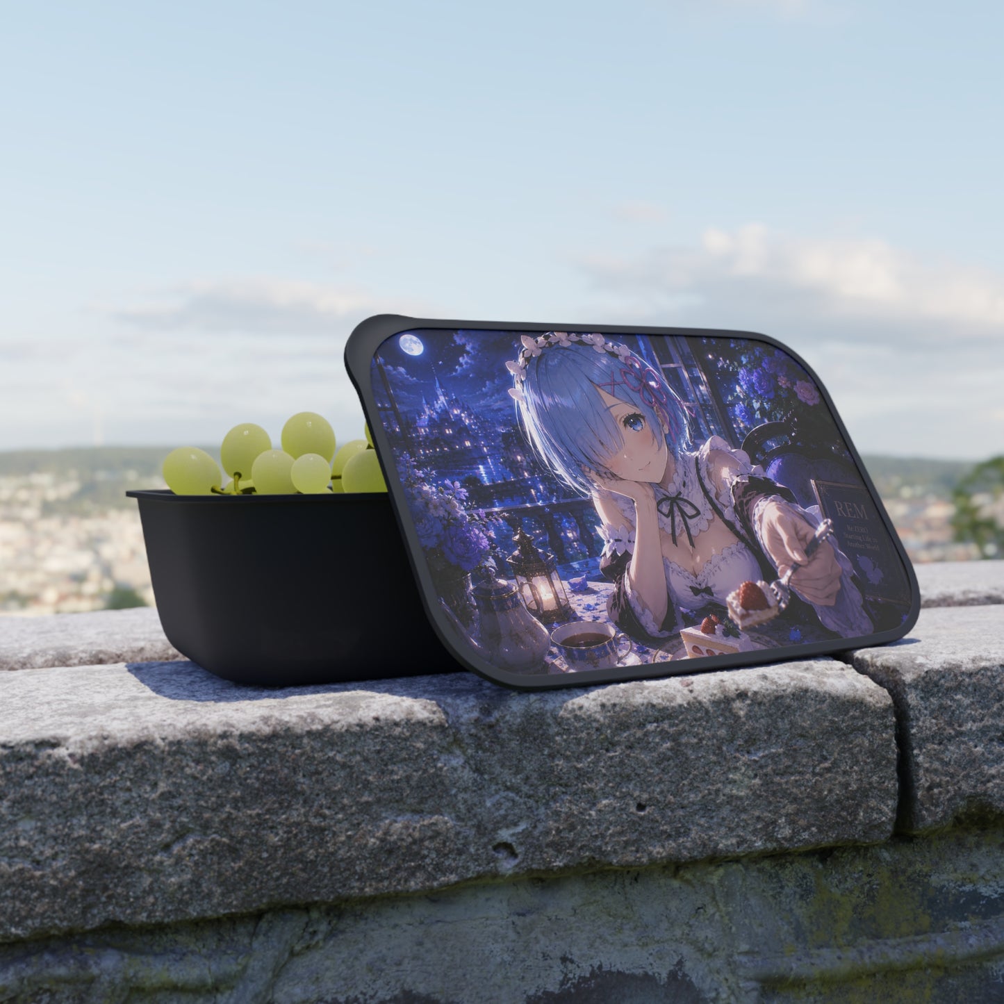Rem Re:Zero Anime Rem Maid Night Bento Box with Utensils