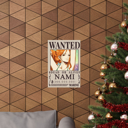 Wanted Poster Poster — "WANTED: NAMI" Anime Vertical Matte Print