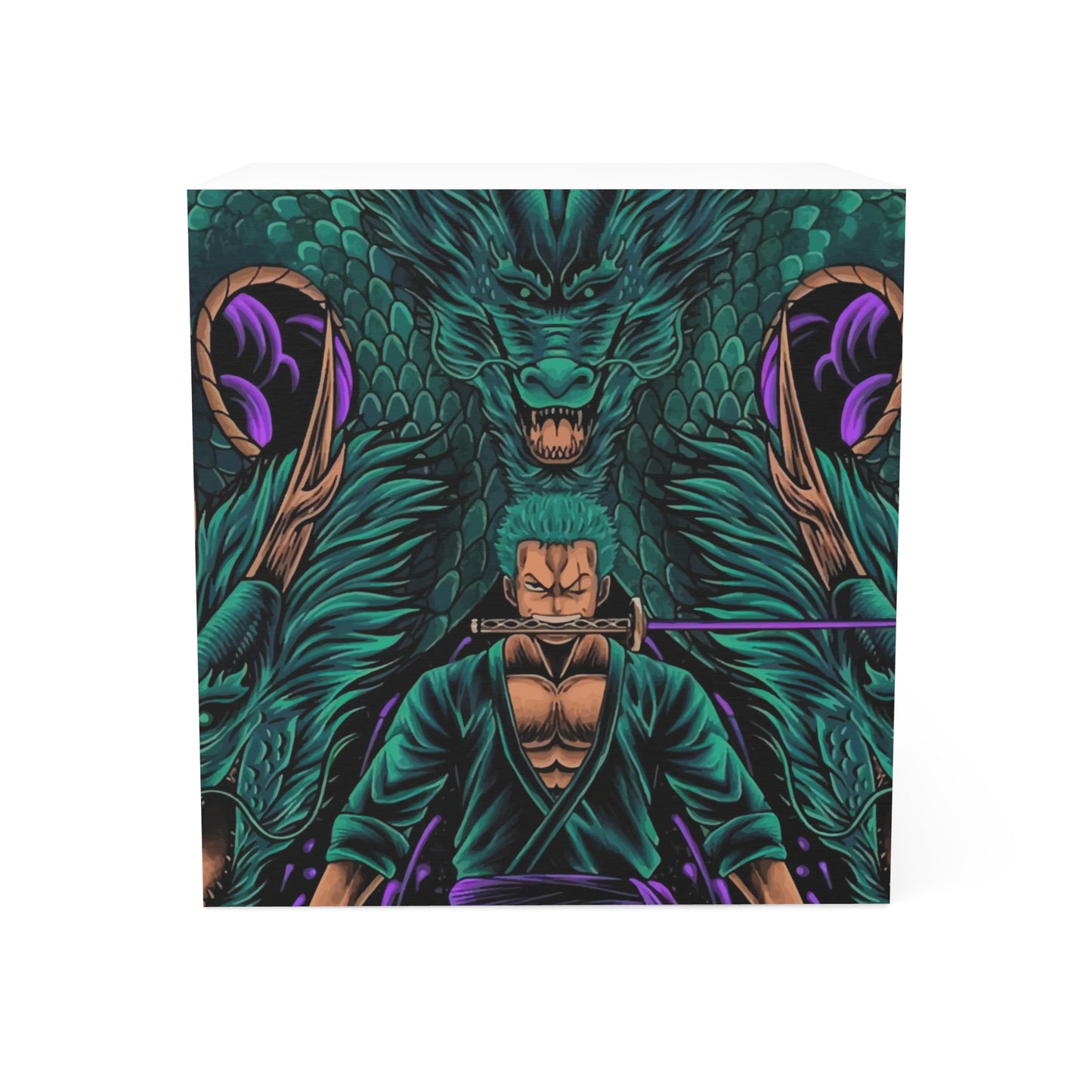 Samurai Dragon Note Cube – Anime Warrior Sticky Note Block