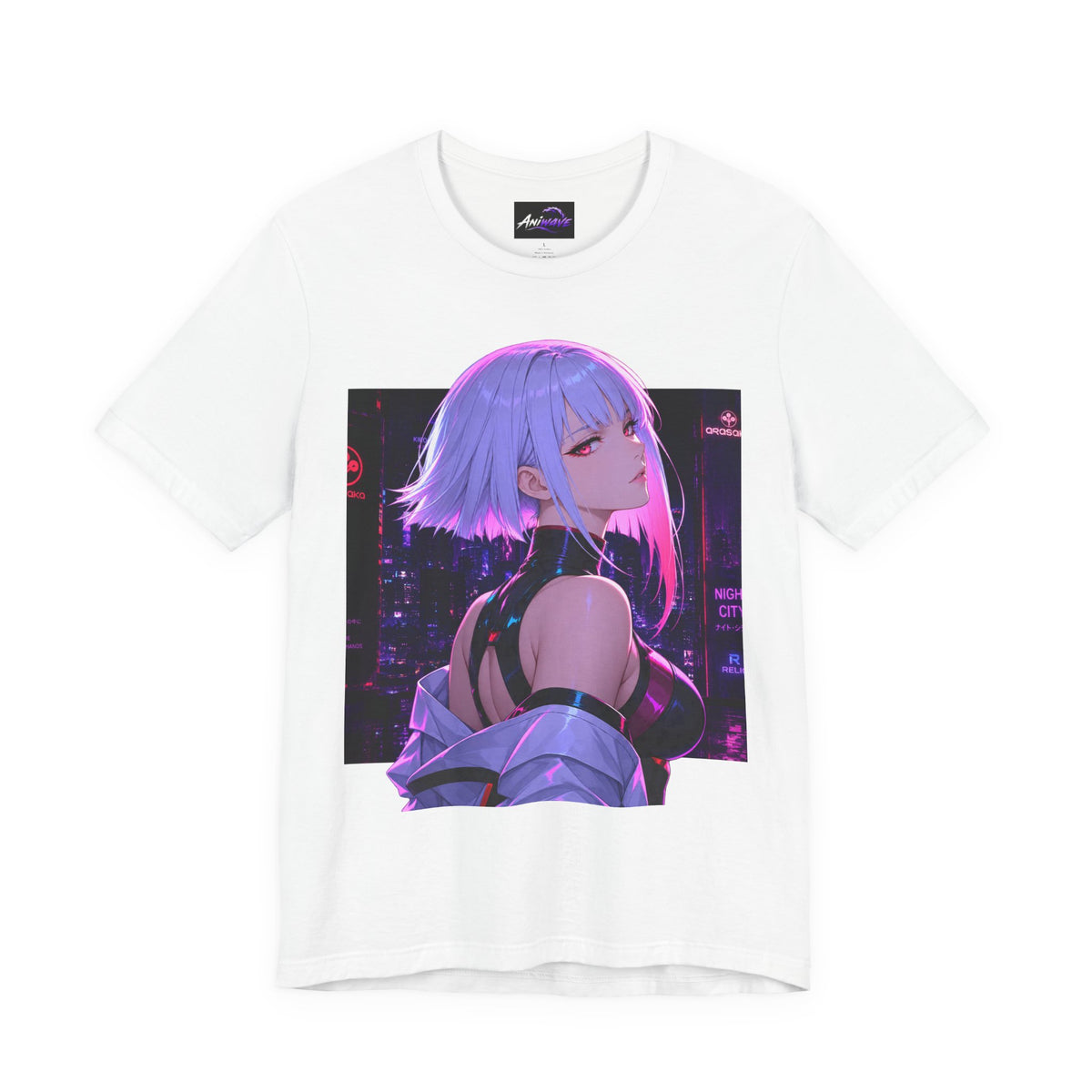 Anime Cyberpunk Girl T-Shirt — Neon Futuristic Art Tee