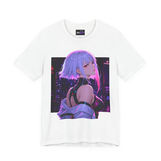 Anime Cyberpunk Girl T-Shirt — Neon Futuristic Art Tee