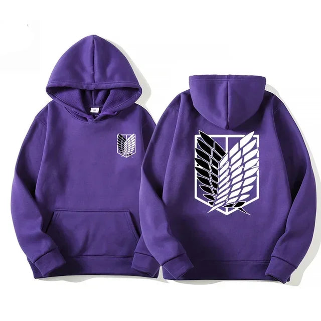 Attack on Titan Anime Hoodie – Unisex Cotton Blend Pullover Sweatshirt | Eren & Scout Regiment Streetwear