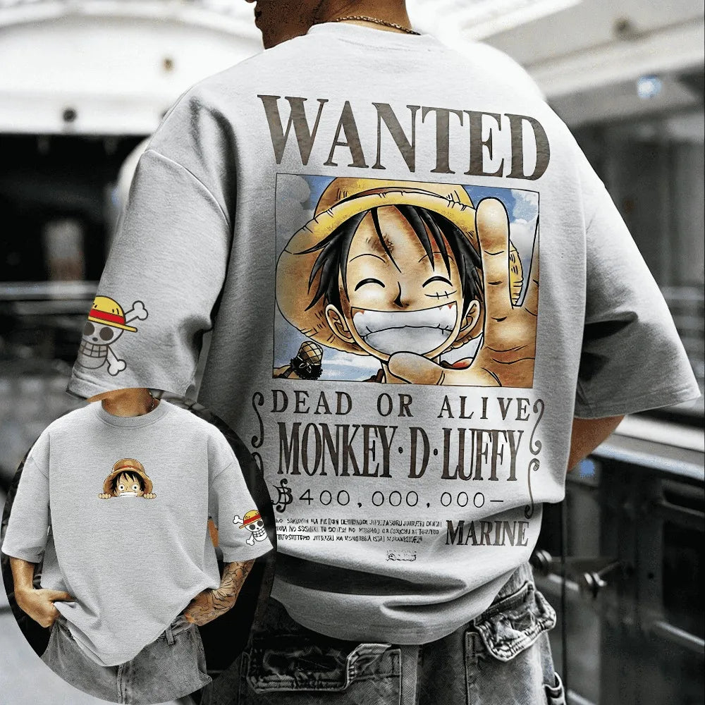 2026 Summer One Piece Retro Cosplay T-shirt Men's Oversize Casual Cotton Printed Short-sleeved Unisex Children's Sports Shirt