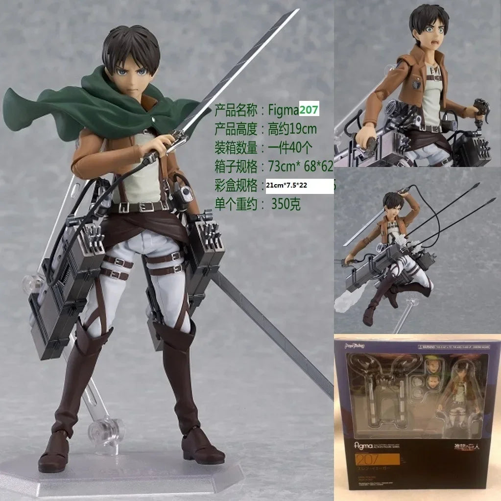 Anime Attack on Titan Mikasa Ackerman 203 Eren Jaeger 207 Rivaille 213 Dolls PVC Action Figure Collective Toy