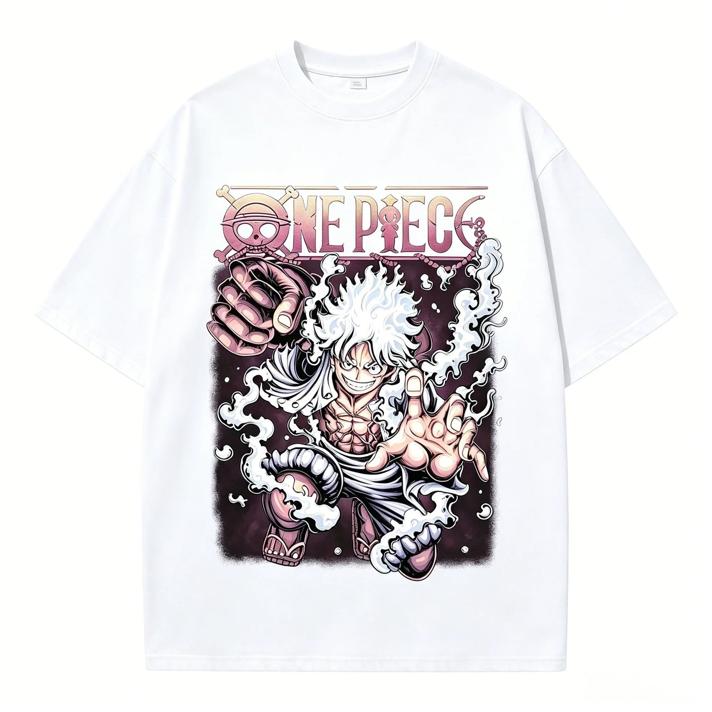One Piece Gear 5 Luffy Sun God Nika Oversized Graphic Tee Unisex Cotton Anime Streetwear Summer Casual Top