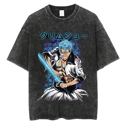 BLEACH Vintage Washed Oversized T-Shirt – Unisex Retro Anime Streetwear Tee