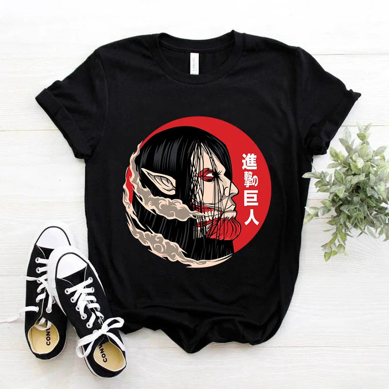 Attack on Titan Anime Graphic T-Shirt – Oversized Unisex Cotton Harajuku Streetwear Tee