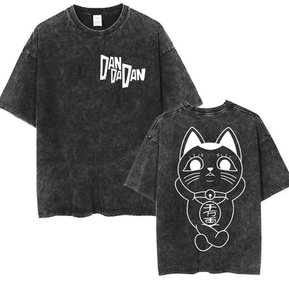 DAN DA DAN Okarun Vintage Washed T-Shirt – Loose Unisex Anime Streetwear Tee Collections